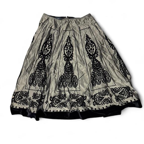 dressbarn Dresses & Skirts - 90s whimsigoth grunge velvet accented midi skirt Dressbarn size 8/ 26" waist